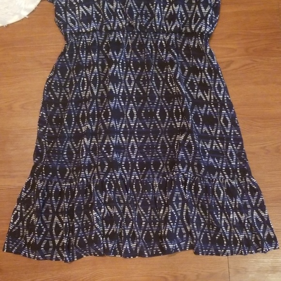 GAP Large Sheer Blue Geometric Summer Dress - Picture 3 of 8